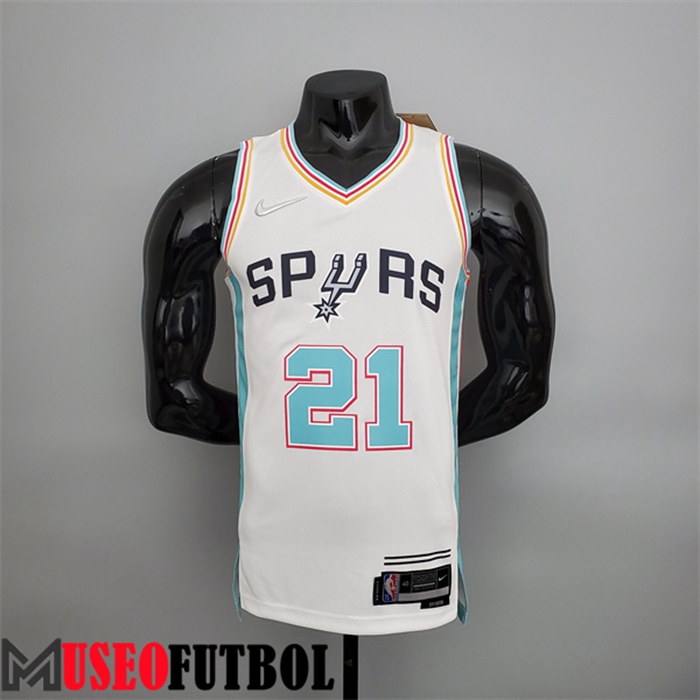 Camiseta San Antonio Spurs (Duncan #21) 2022 Season Blanco City Edition