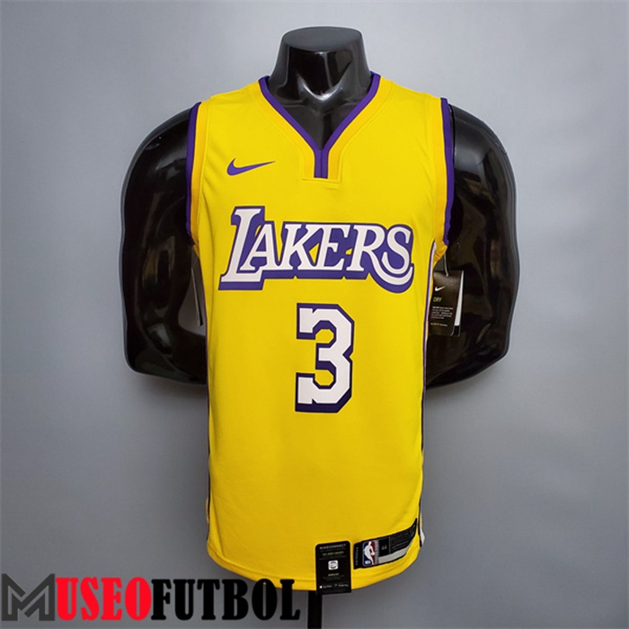 Camiseta Los Angeles Lakers (Davis #3) Amarillo Anillo en V Edición City