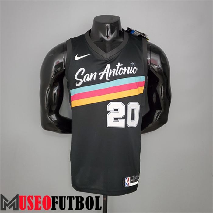 Camiseta San Antonio Spurs (Ginobili #20) Negro City Edition