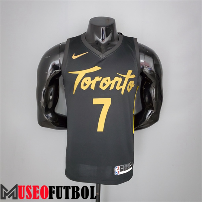 Camiseta Toronto Raptors (Lowry #7) 2021 Season Negro Gold