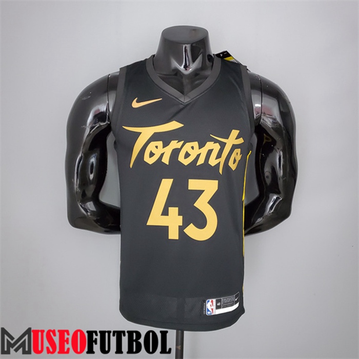 Camiseta Toronto Raptors (Siakam #43) 2021 Season Negro Gold