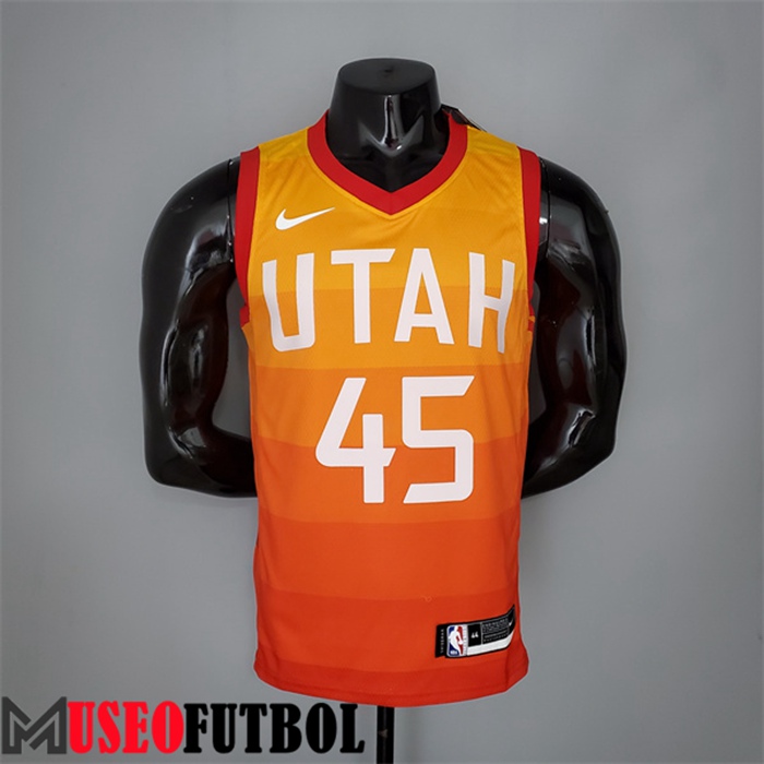 Camiseta Utah Jazz (Mitchell #45) 2019 Rainbow Gradient Naranja