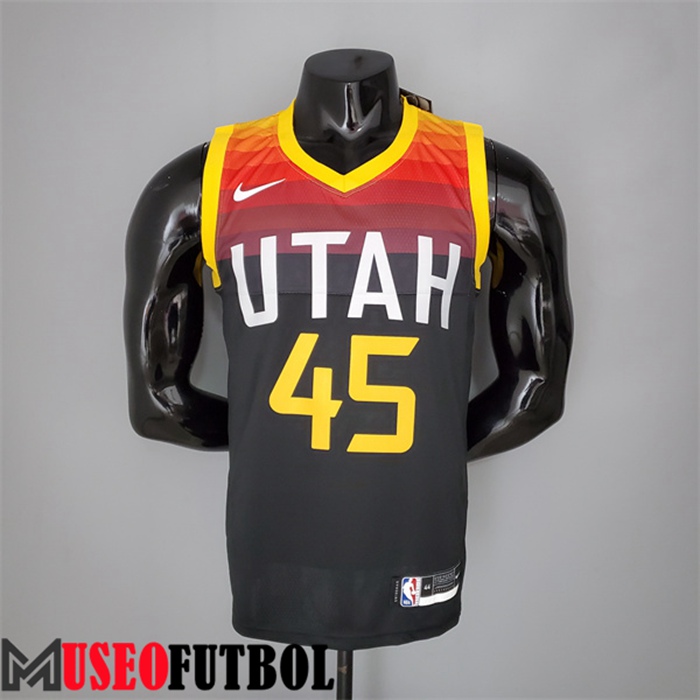 Camiseta Utah Jazz (Mithcell #45) 2021 Negro/Rojo City Edition