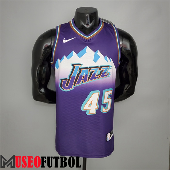 Camiseta Utah Jazz (Mithcell #45) Retro Púrpura Snow Mountain Edition