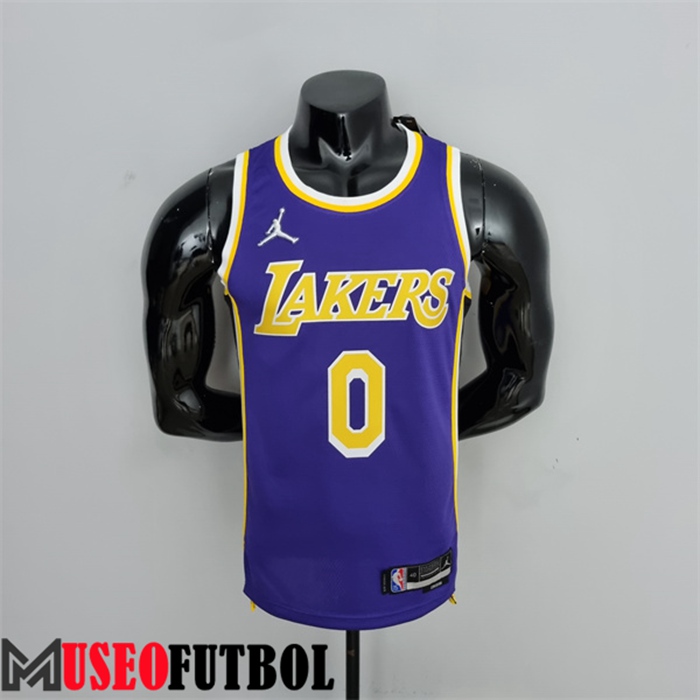 Camiseta Los Angeles Lakers (Westbrook #0) Púrpura 75 Aniversario