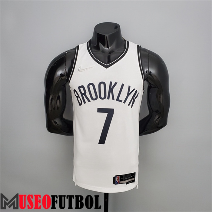 Camiseta Rooklyn Nets (Durant #7) Blanco 75 Aniversario