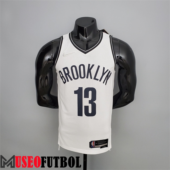 Camiseta Rooklyn Nets (Harden #13) Blanco 75 Aniversario