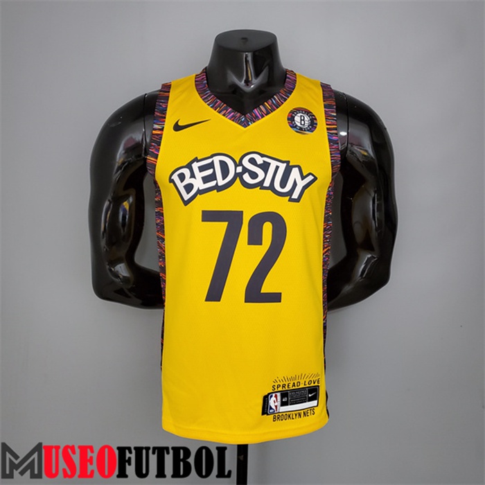 Camiseta Rooklyn Nets (Biggie #72) Amarillo Edición Conmemorativa