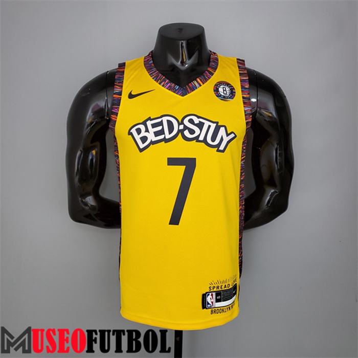 Camiseta Rooklyn Nets (Durant #7) Amarillo Edición Conmemorativa