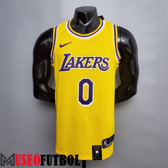 Camiseta Los Angeles Lakers (Kuzma #0) Amarillo Escote redondo