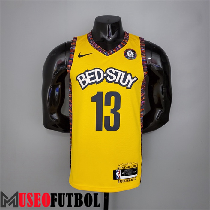 Camiseta Rooklyn Nets (Harden #13) Amarillo Edición Conmemorativa