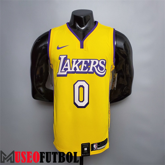 Camiseta Los Angeles Lakers (Kuzma #0) Amarillo Anillo en V Edición City