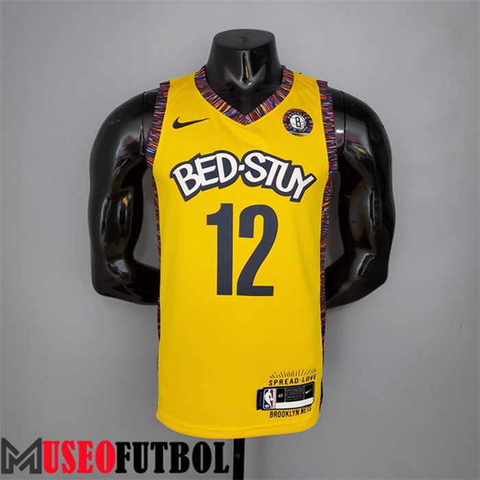 Camiseta Rooklyn Nets (Harris #12) Amarillo Edición Conmemorativa