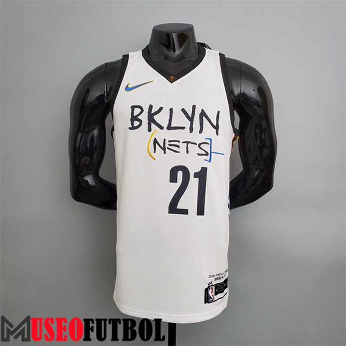 Camiseta Rooklyn Nets (Aldridge #21) Blanco Graffiti