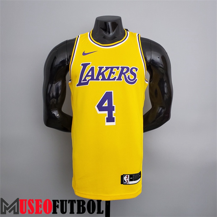 Camiseta Los Angeles Lakers (Rondo #4) Amarillo Escote redondo