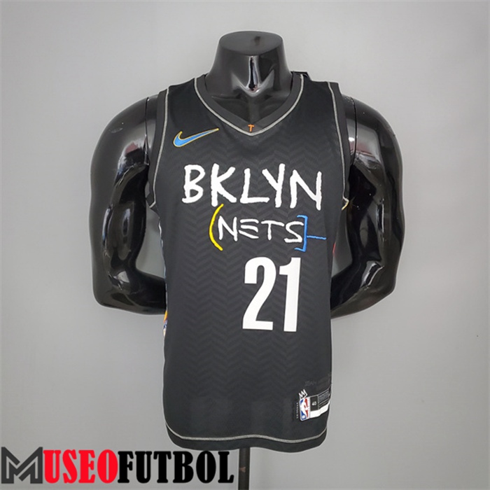 Camiseta Rooklyn Nets (Aldridge #21) Negro City Edition