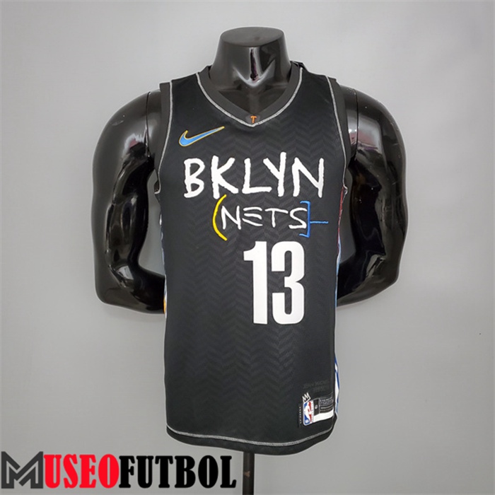 Camiseta Rooklyn Nets (Harden #13) Negro City Edition