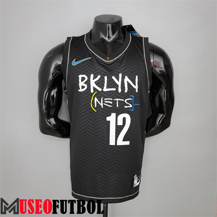 Camiseta Rooklyn Nets (Harris #12) Negro City Edition