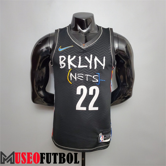 Camiseta Rooklyn Nets (LeVerde #22) Negro City Edition