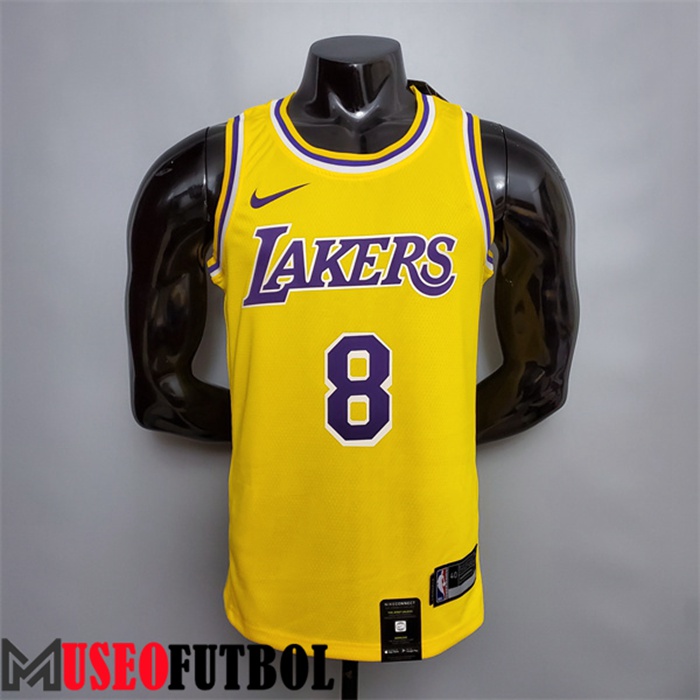 Camiseta Los Angeles Lakers (Bryant #8) Amarillo Escote redondo Edición Conmemorativa