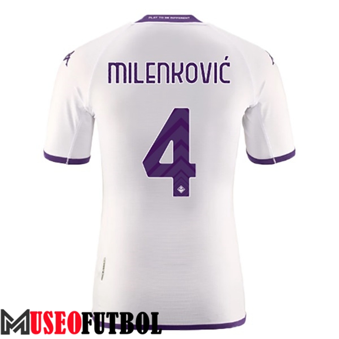 Camiseta ACF Fiorentina (MILENKOVIĆ #4) 2022/23 Segunda