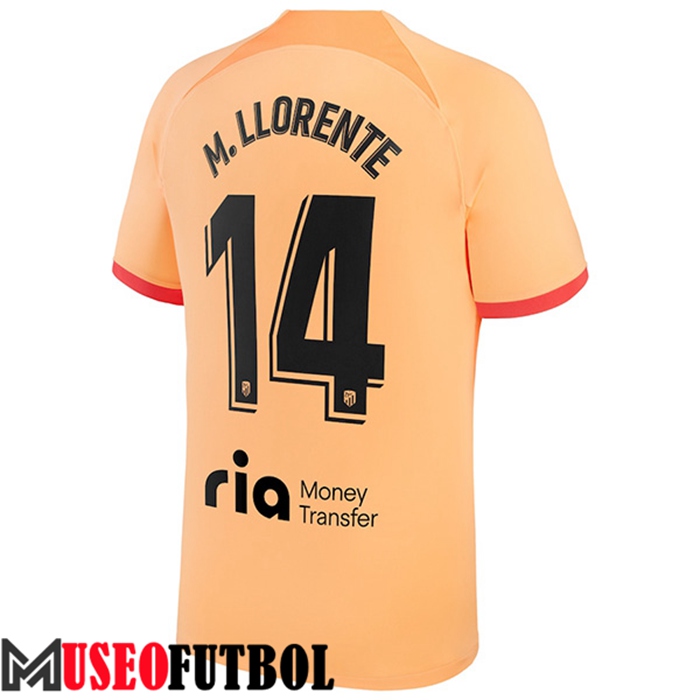 Camiseta Atletico Madrid (M. LLORENTE #14) 2022/2023 Tercera