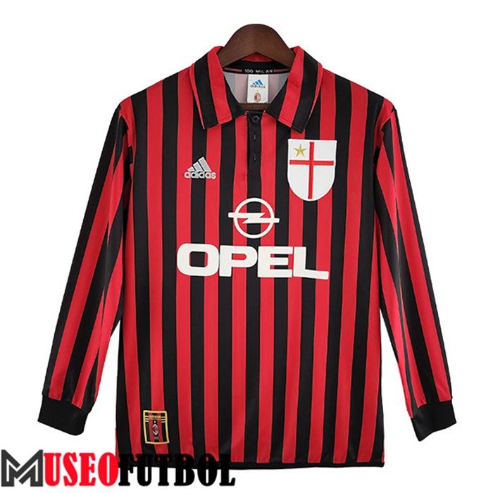 Camiseta AC Milan Retro Primera Manga Largas 1999/2000