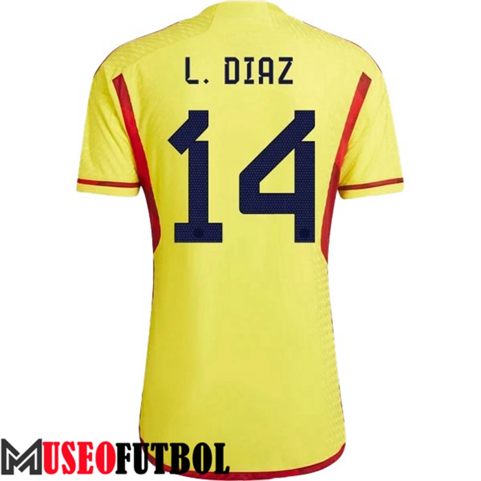 Camiseta Nacional Colombia (L. DIAZ #14) 2022/2023 Primera