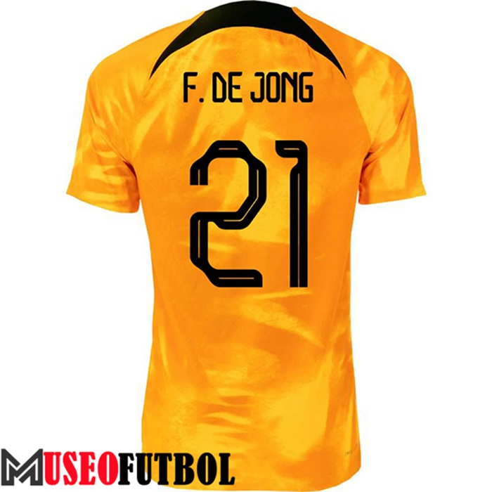 Camiseta Nacional Países Bajos (F.DE JONG #21) 2022/2023 Primera