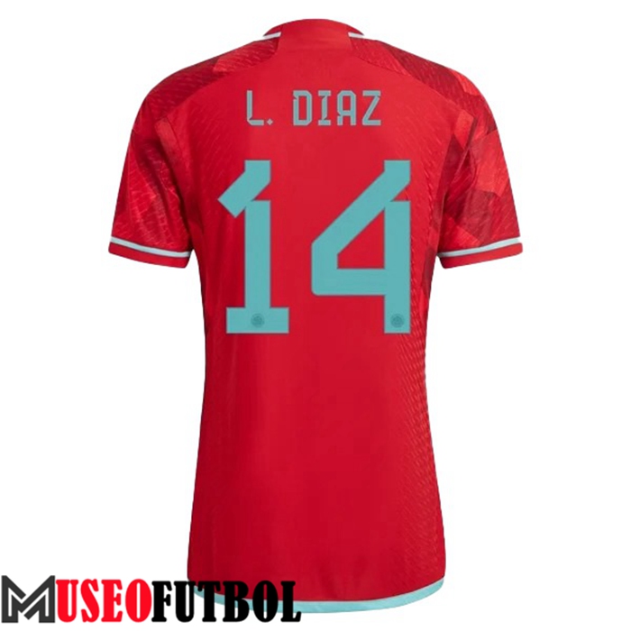 Camiseta Nacional Colombia (L. DIAZ #14) 2022/2023 Segunda