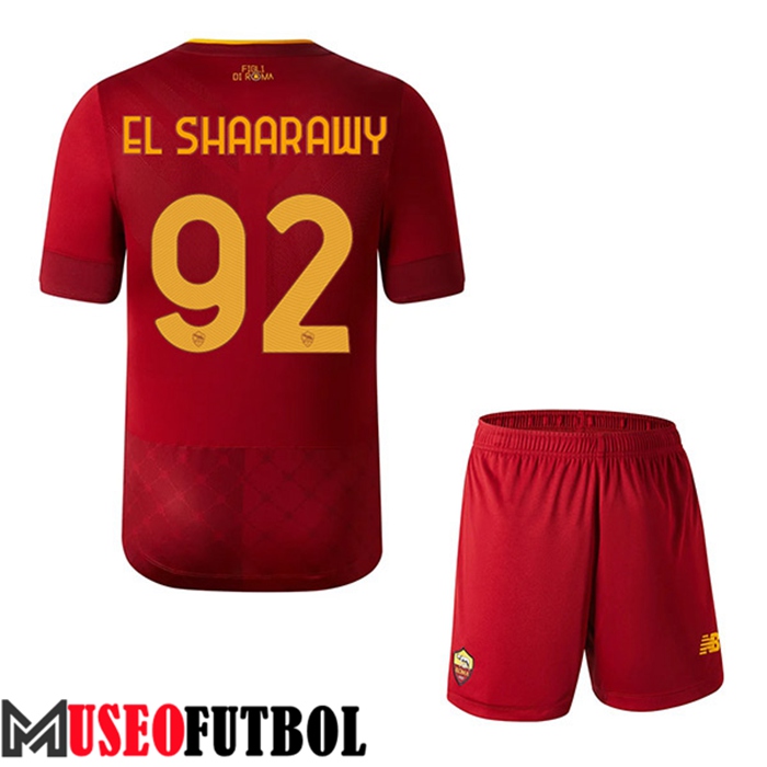 Camiseta AS Roma (EL SHAARAWY #92) Ninos Primera 2022/23