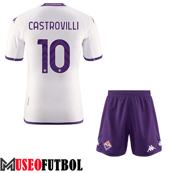 Camiseta ACF Fiorentina (CASTROVILLI #10) Ninos Segunda 2022/23