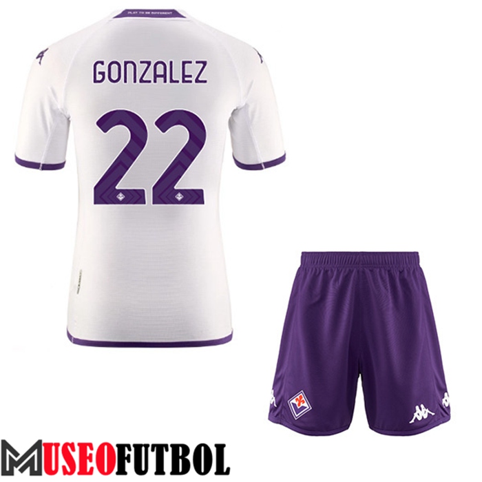 Camiseta ACF Fiorentina (GONZALEZ #22) Ninos Segunda 2022/23