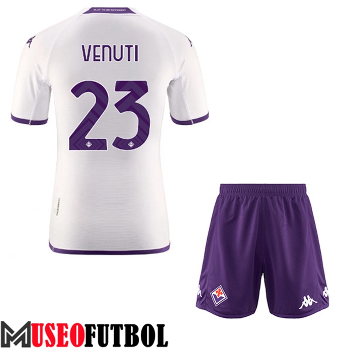 Camiseta ACF Fiorentina (VENUTI #23) Ninos Segunda 2022/23