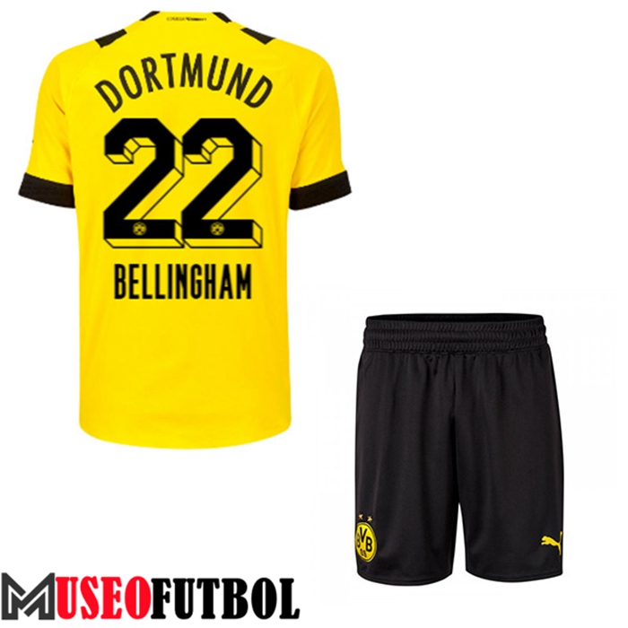 Camiseta Dortmund BVB (BELLINGHAM #22) Ninos Primera 2022/23