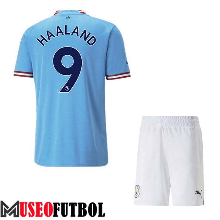 Camiseta Manchester City (HAALAND #9) Ninos Primera 2022/23