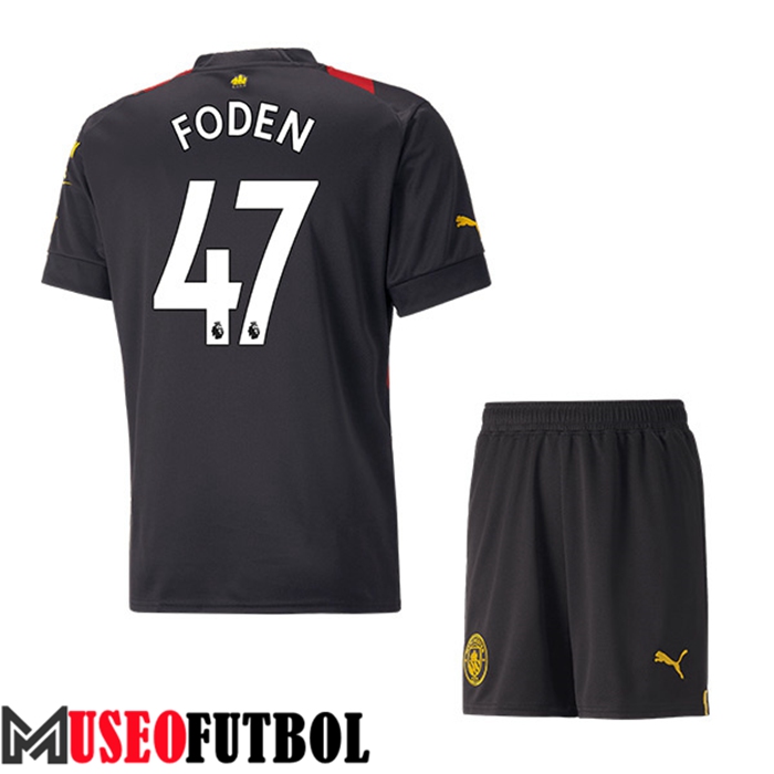 Camiseta Manchester City (FODEN #47) Ninos Segunda 2022/23