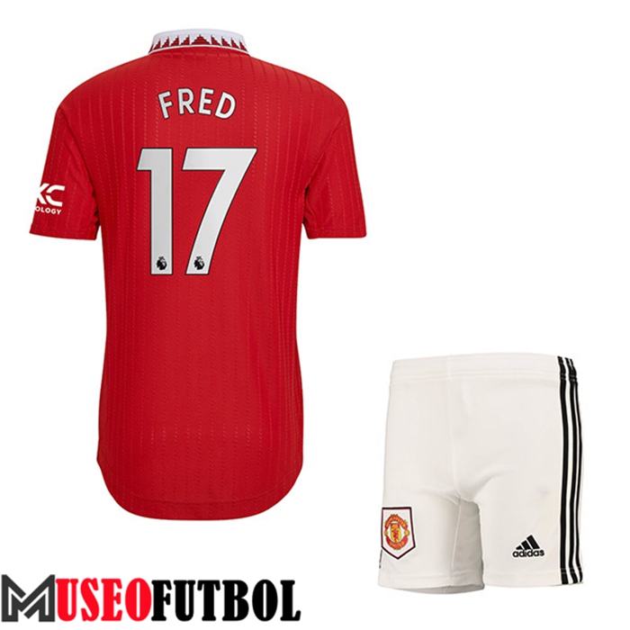 Camiseta Manchester United (FRED #17) Ninos Primera 2022/23