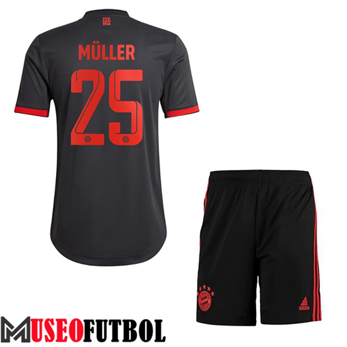 Camiseta Bayern Munich (MÜLLER #25) Ninos Tercera 2022/2023