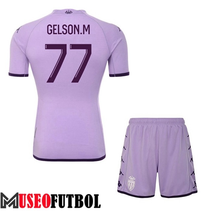 Camiseta AS Monaco (GELSON.M #77) Ninos Tercera 2022/2023