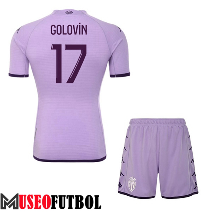 Camiseta AS Monaco (GOLOVIN #17) Ninos Tercera 2022/2023