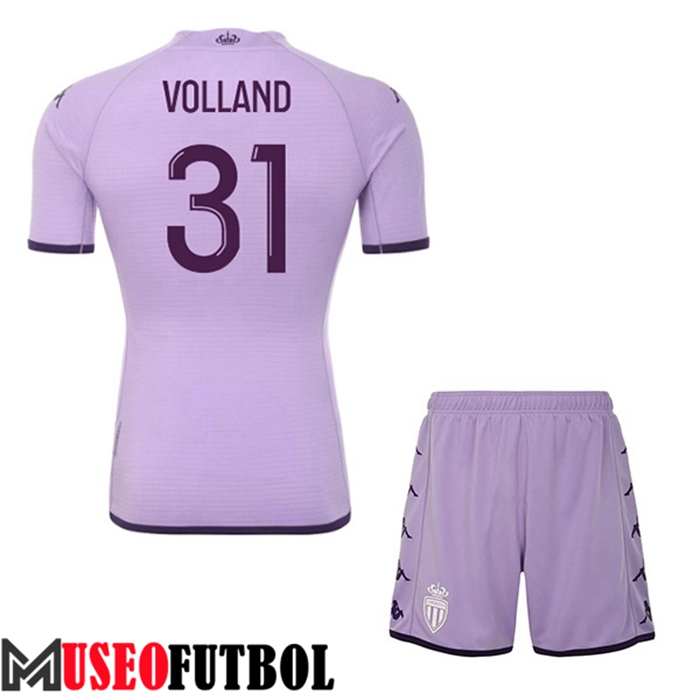 Camiseta AS Monaco (VOLLAND #31) Ninos Tercera 2022/2023