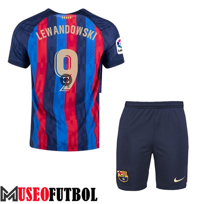 Camiseta FC Barcelona (LEWANDOWSKI #9) Ninos Primera 2022/2023