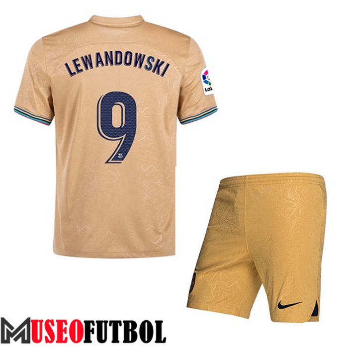 Camiseta FC Barcelona (LEWANDOWSKI #9) Ninos Segunda 2022/2023