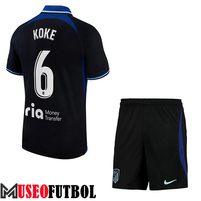 Camiseta Atletico Madrid (KOKE #6) Ninos Segunda 2022/2023