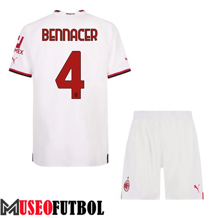 Camiseta AC Milan (BENNACER #4) Ninos Segunda 2022/2023