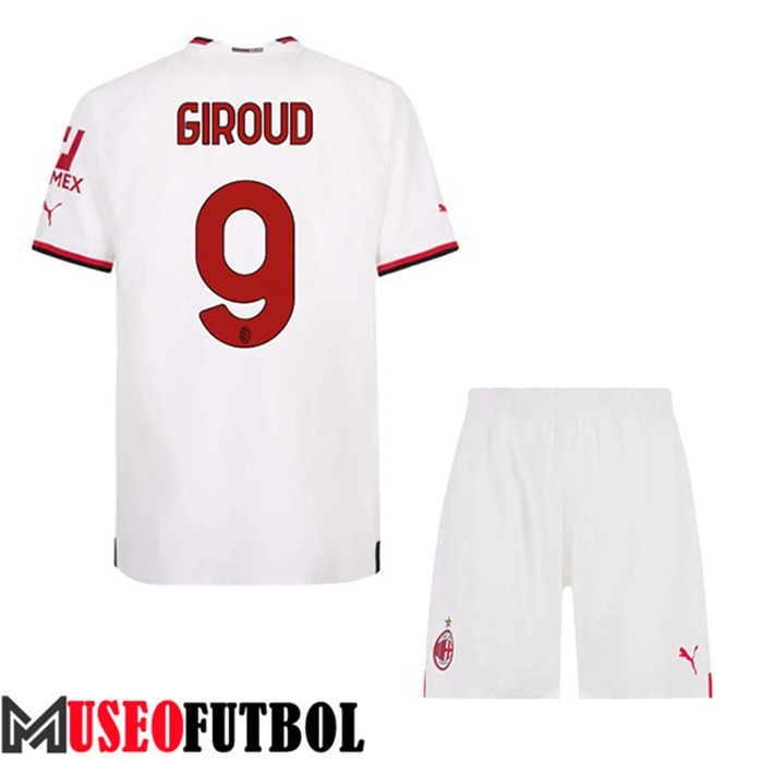 Camiseta AC Milan (GIROUD #9) Ninos Segunda 2022/2023