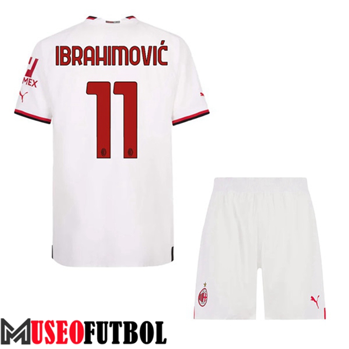 Camiseta AC Milan (IBRAHIMOVIĆ #11) Ninos Segunda 2022/2023