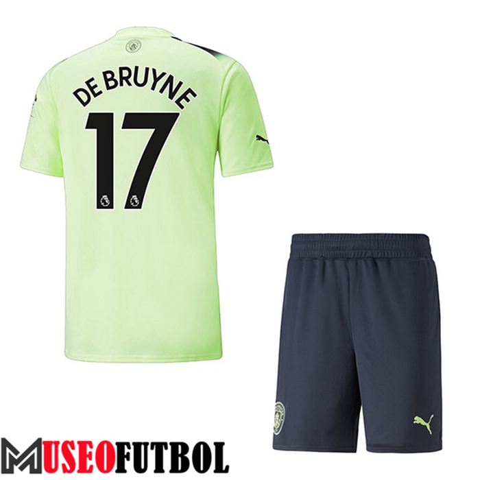 Camiseta Manchester City (DE BRUYNE #17) Ninos Tercera 2022/2023