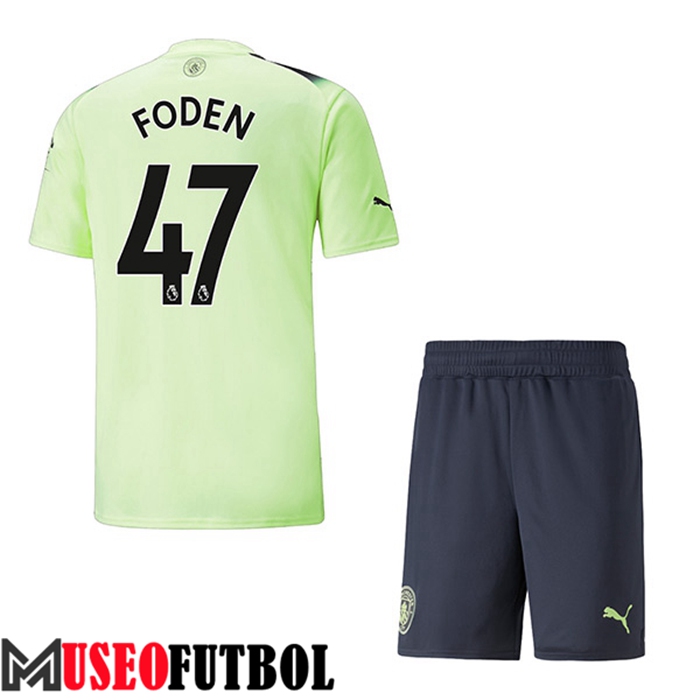 Camiseta Manchester City (FODEN #47) Ninos Tercera 2022/2023